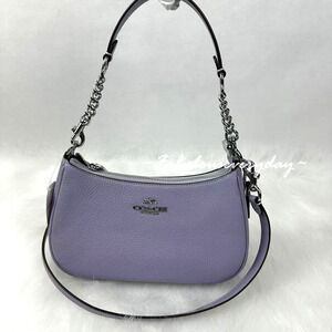 Coach Teri Shoulder/Crossbody Bag In Leather/Silver/Mist CV934 NWT